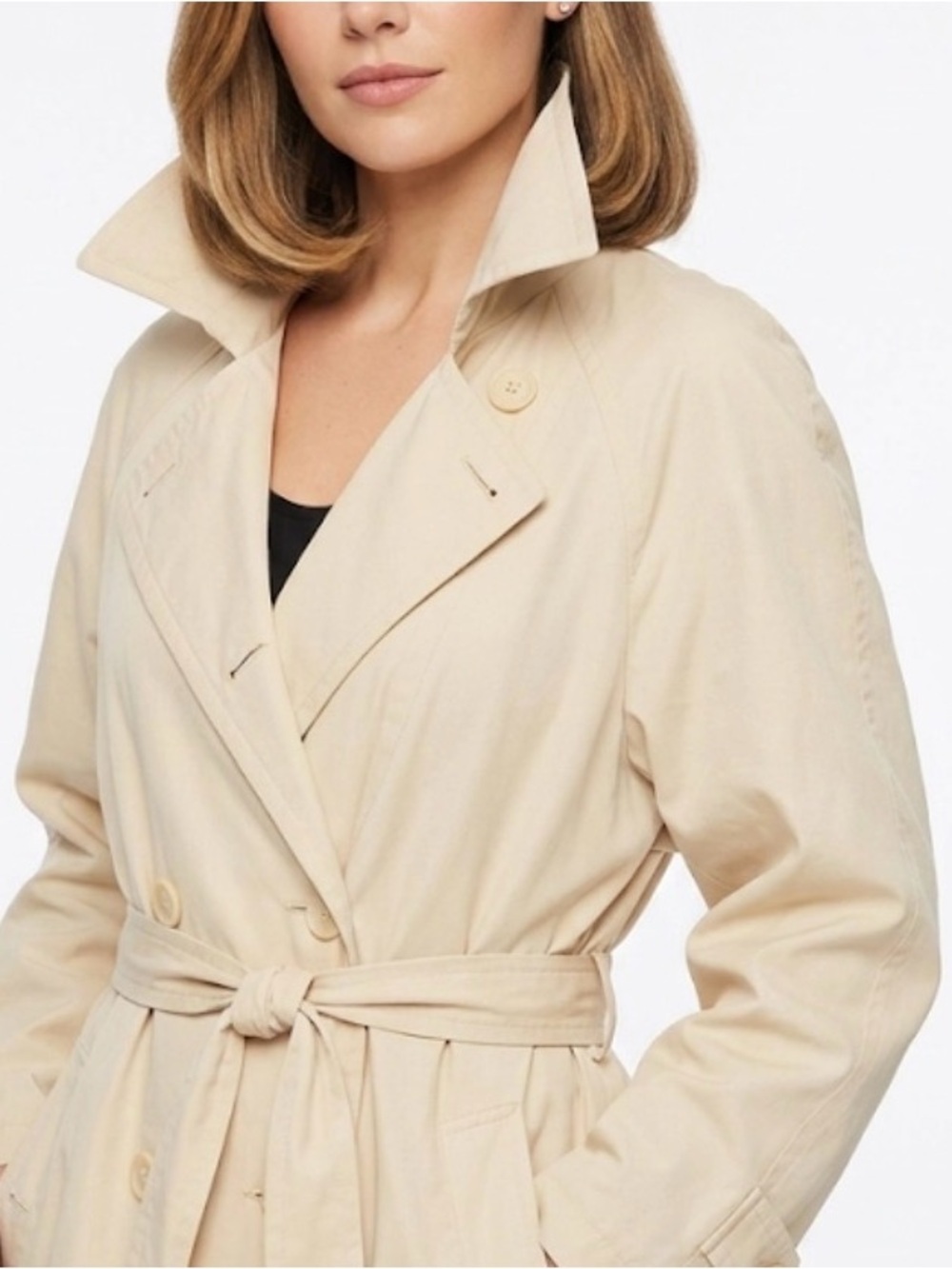 Vintage Towne by London Fog exclusive for Easton Tan Trench Coat Sz 12P